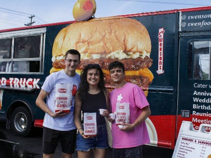 group of people at swensons food truck