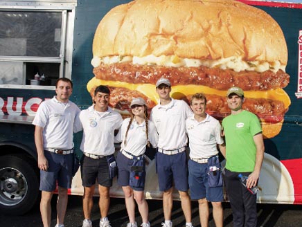 employees outside of food truck