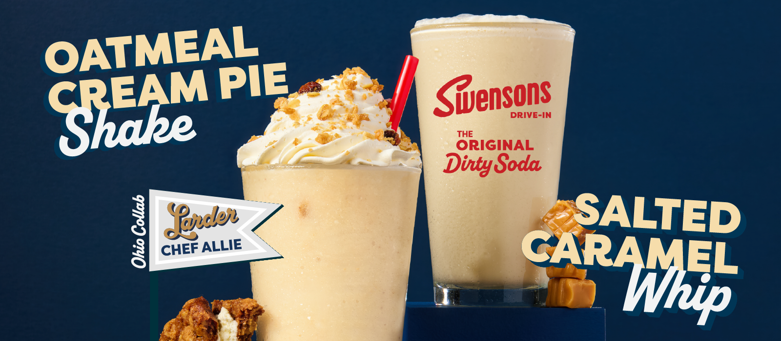 Oatmeal Cream Pie Shake & Salted Caramel Whip Ohio Collab Larder Chef Allie
