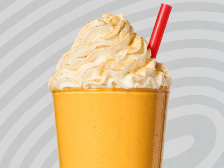 pumpkin pie shake with whipped cream